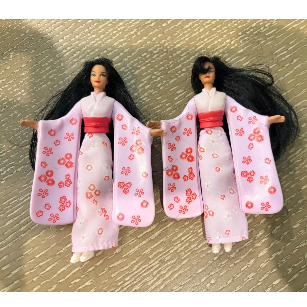 Lot of 2 1995 McDonald's Japanese Barbie #3 Mattel Happy Meal Toy Figure 4.5"